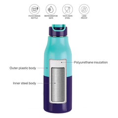 Puro Steel X Felix 600 Insulated Bottle, 490 ml Green / 490 ml