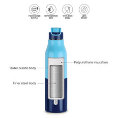 Puro Steel X Felix 900 Insulated Bottle, 680 ml Blue / 680 ml