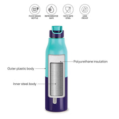 Puro Steel X Felix 900 Insulated Bottle, 680 ml Green / 680 ml