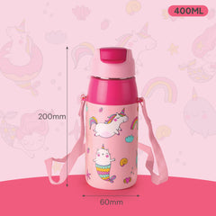 Era 3D Design Insulated Kids Water Bottle, 400ml Pink Parade