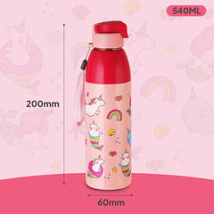 Uranus 3D Design Insulated Kids Water Bottle, 600ml Pink Parade