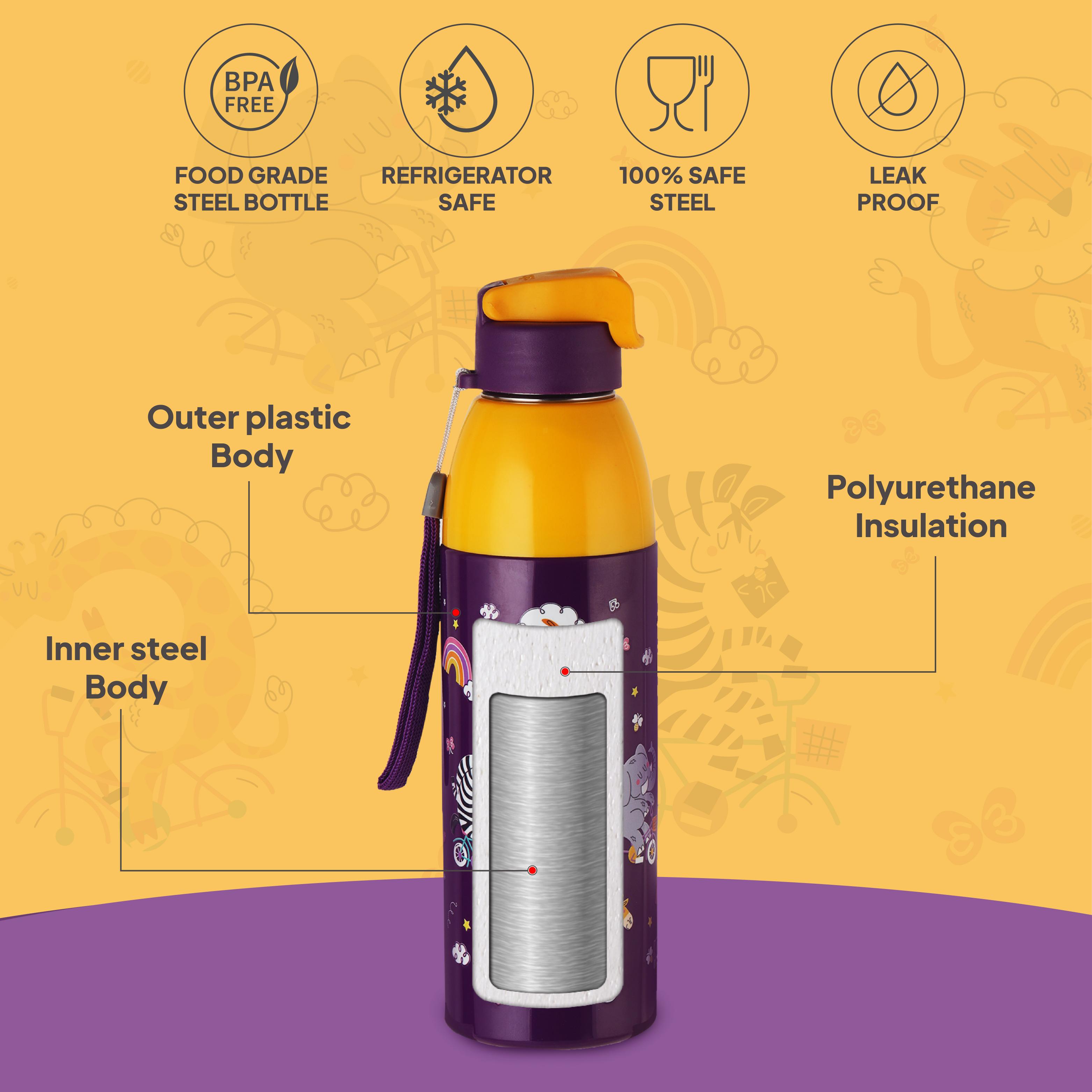 Uranus 3D Design Insulated Kids Water Bottle, 600ml Wild Wheels