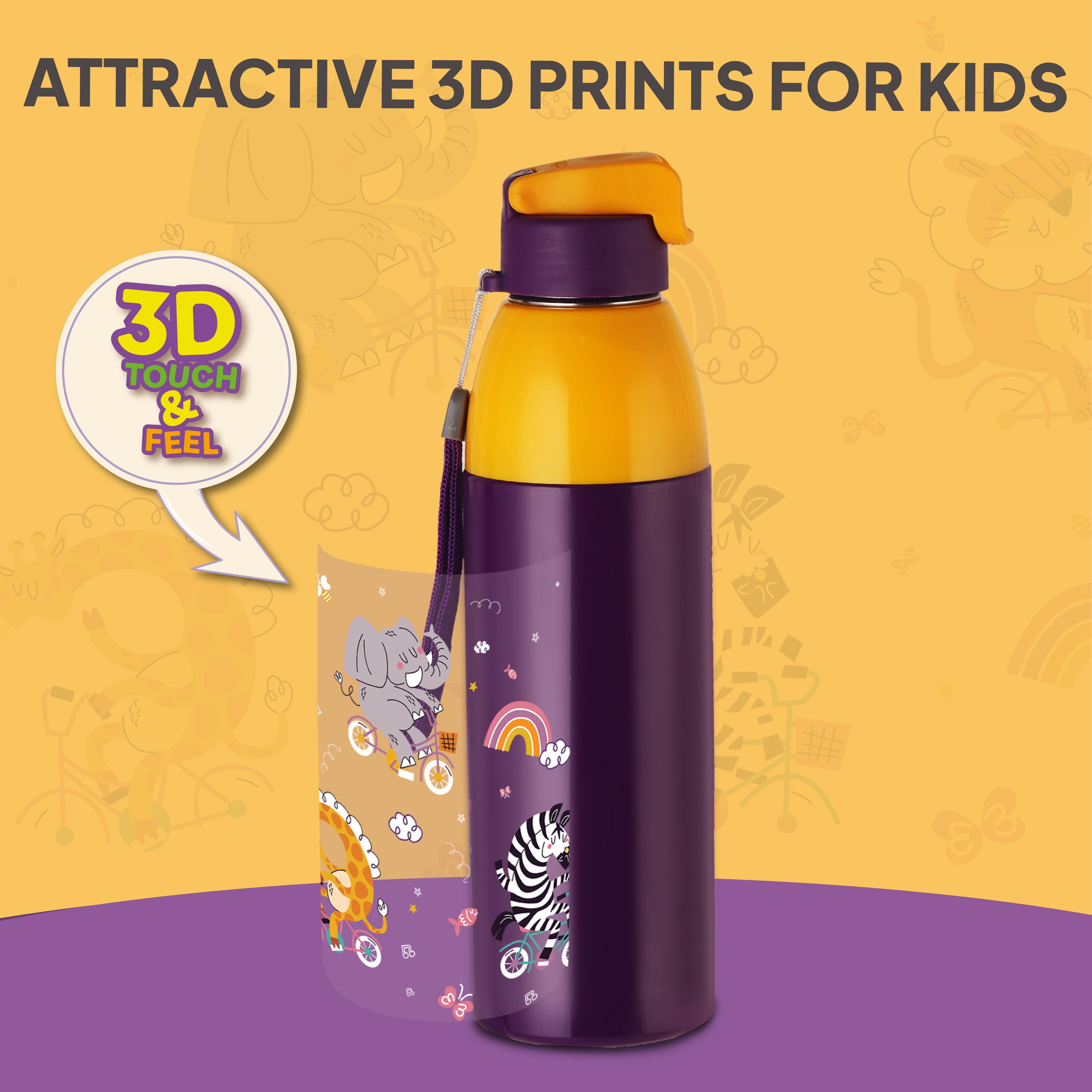 Uranus 3D Design Insulated Kids Water Bottle, 600ml Wild Wheels