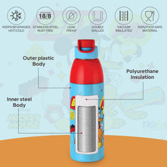 Uranus 3D Design Insulated Kids Water Bottle, 600ml Best Pals