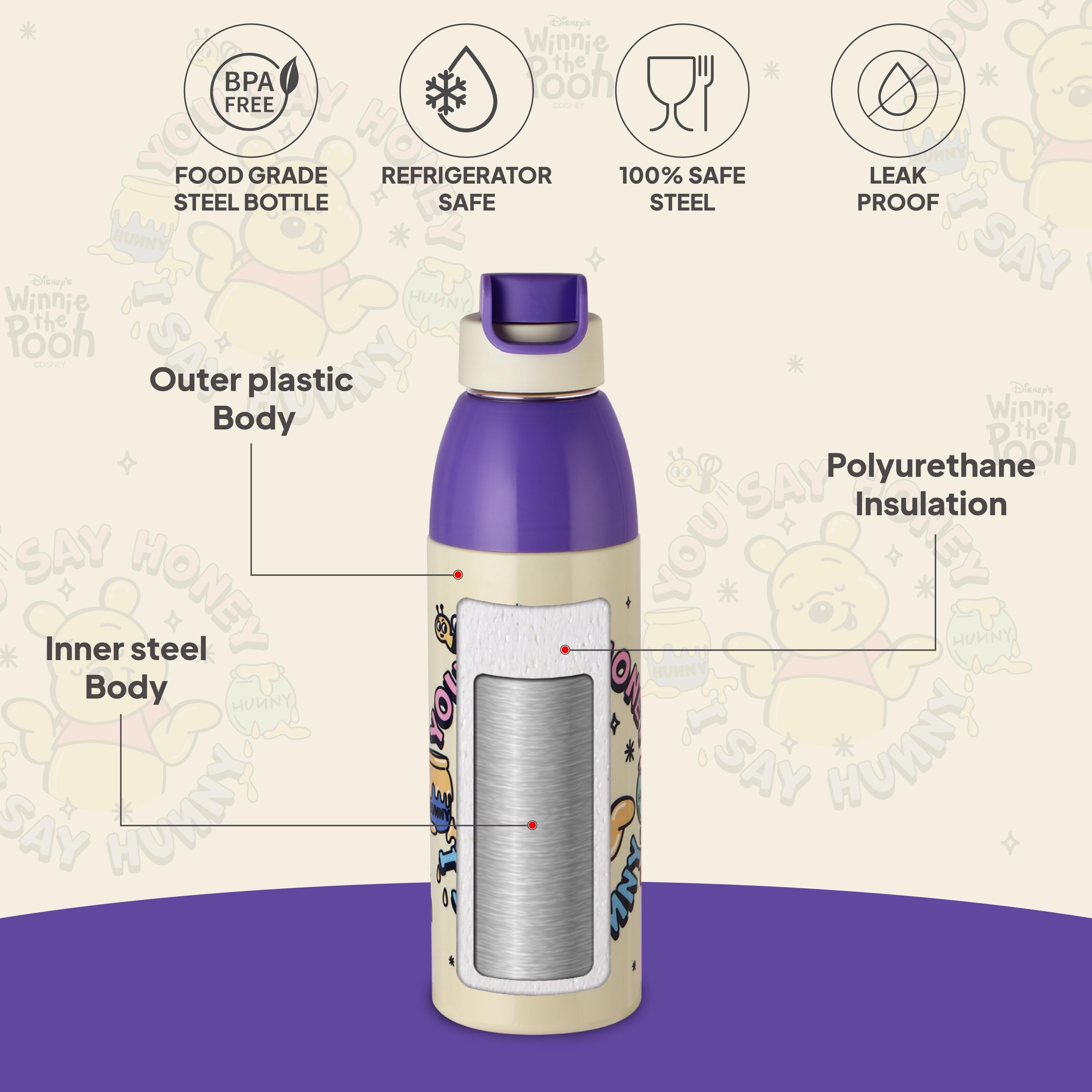 Uranus 3D Design Insulated Kids Water Bottle, 600ml Hunny Bear