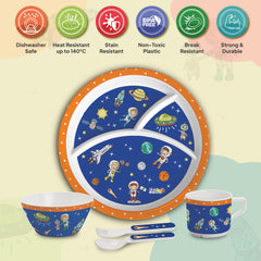 Cosmic Explorer Kids Melamine Meal, Set of 5 Trioplate