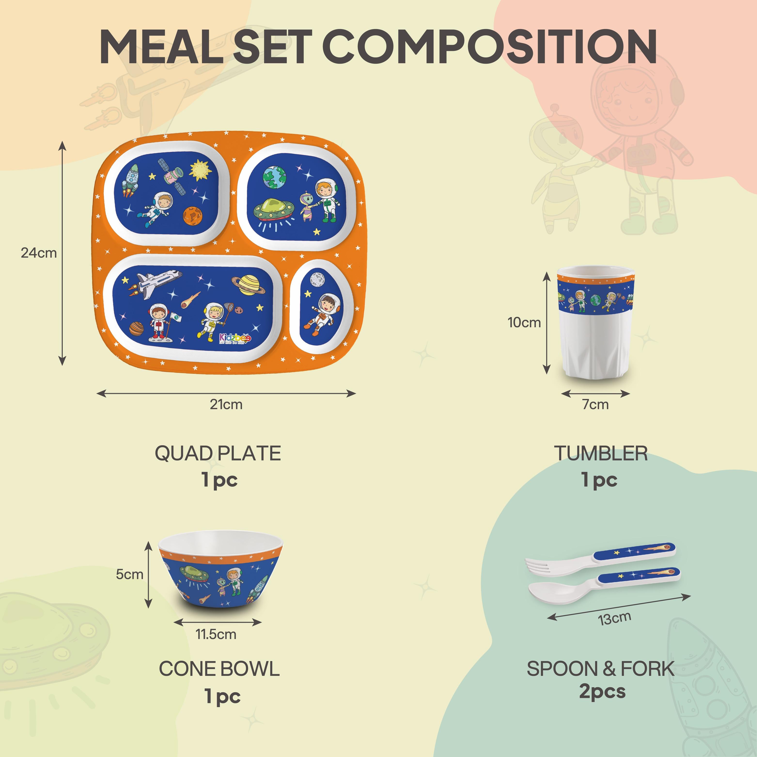 Cosmic Explorer Kids Melamine Meal, Set of 5 Quadmeal