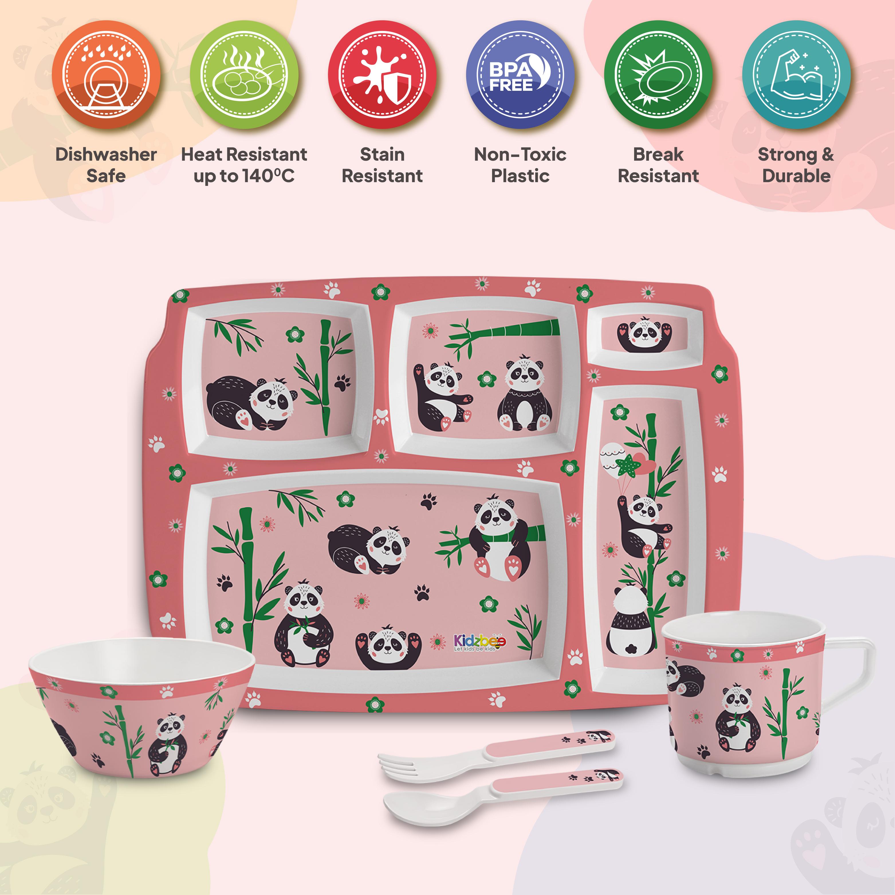 Bamboo Buddies Peach Kids Melamine Meal, Set of 5 Pentameal