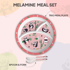 Bamboo Buddies Kids Melamine Meal, Set of 3 Trioplate