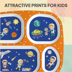 Cosmic Explorer Blue Kids Melamine Meal, Set of 3 Quadmeal