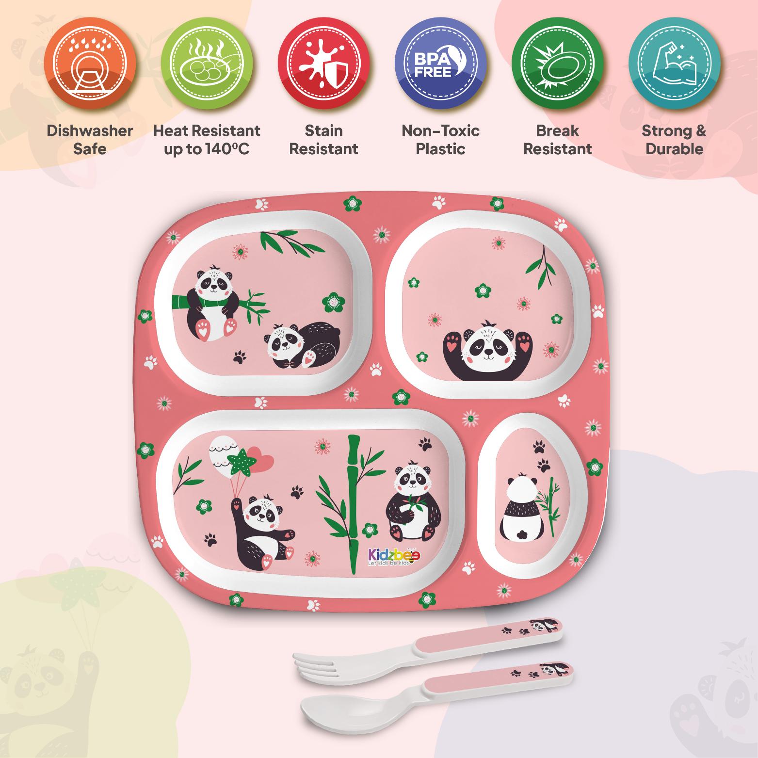 Bamboo Buddies Kids Melamine Meal, Set of 3 Quadmeal