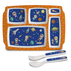 Cosmic Explorer Blue Kids Melamine Meal, Set of 3 Pentameal