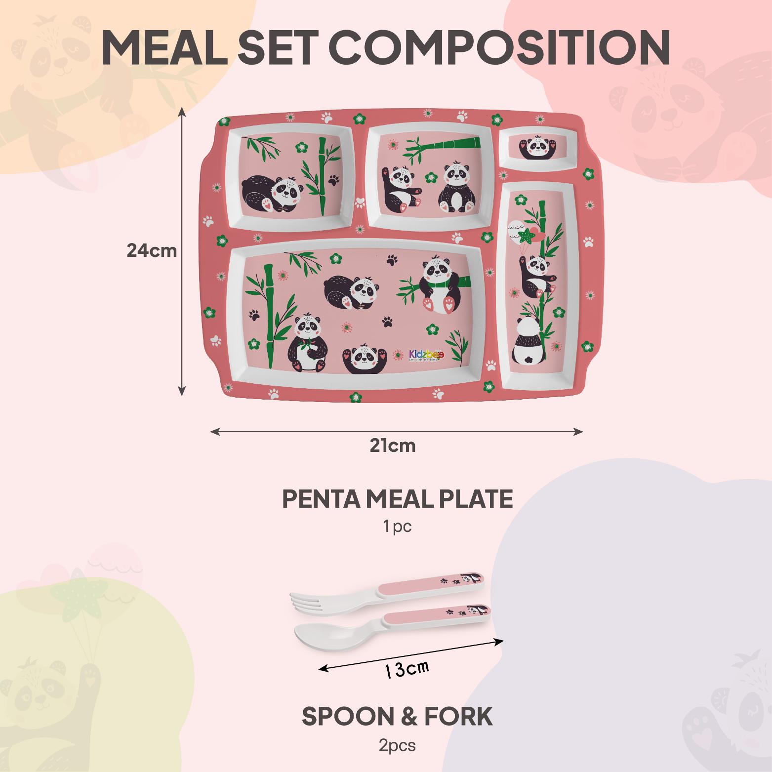 Bamboo Buddies Kids Melamine Meal, Set of 3 Pentameal