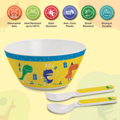 Cone Kids Melamine Bowl, Set of 3 Dino Party