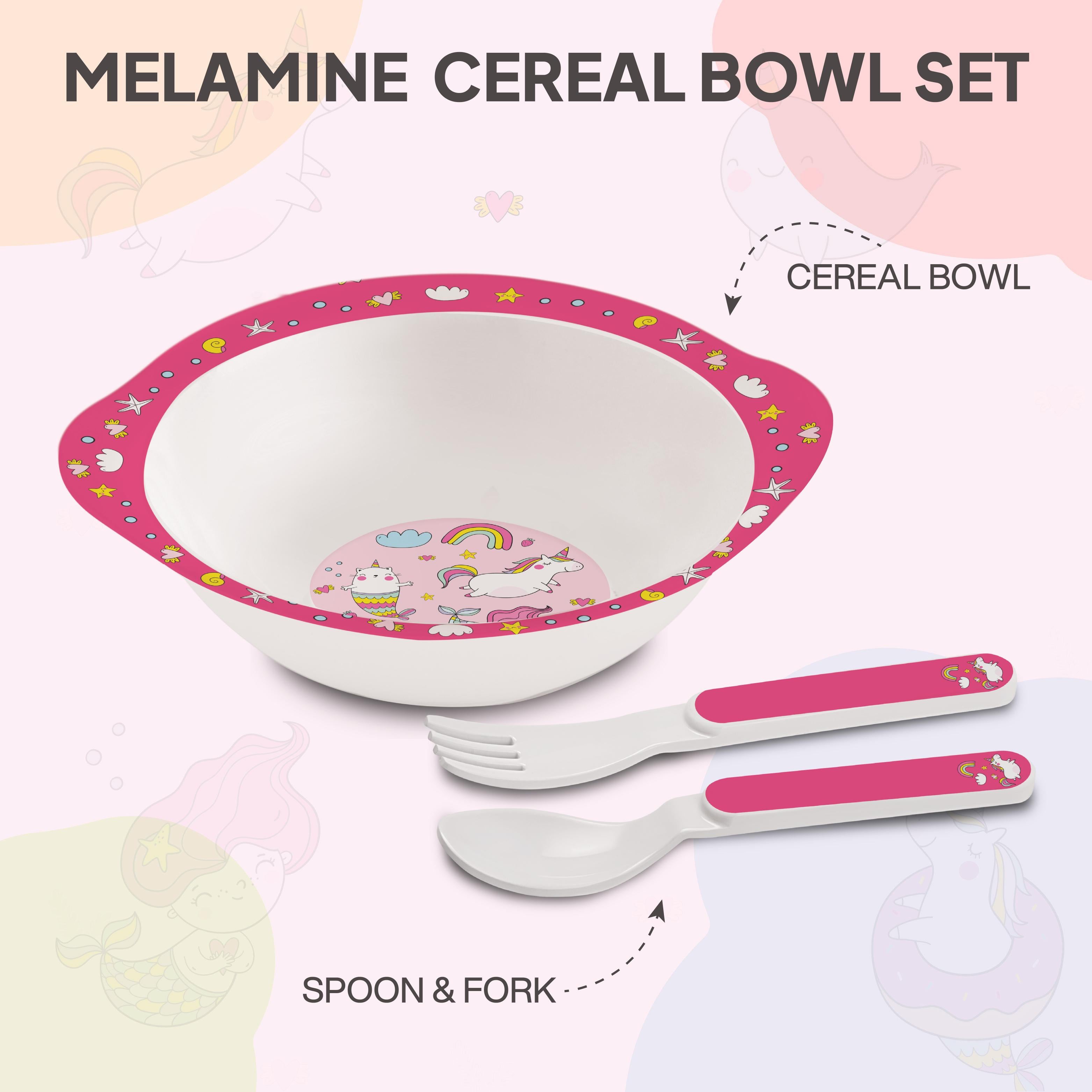 Cereal Kids Melamine Bowl, Set of 3 Pink Parade