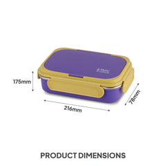 Mac Insulated Inner Steel Lunch Box with Fork and Spoon Purple