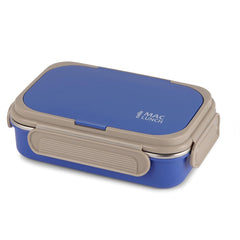 Mac Insulated Inner Steel Lunch Box with Fork and Spoon Blue