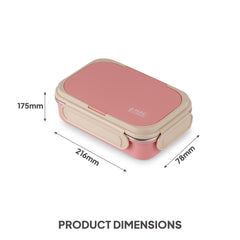 Mac Insulated Inner Steel Lunch Box with Fork and Spoon Pink