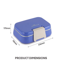 Pioneer Insulated Inner Steel Lunch Box with Fork and Spoon Blue