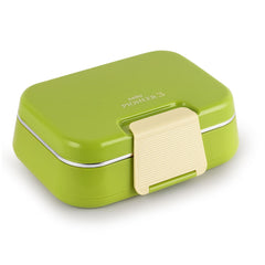 Pioneer Insulated Inner Steel Lunch Box with Fork and Spoon Green