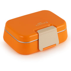 Pioneer Insulated Inner Steel Lunch Box with Fork and Spoon Orange