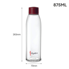 Hydra Glass Bottle 900ml Maroon