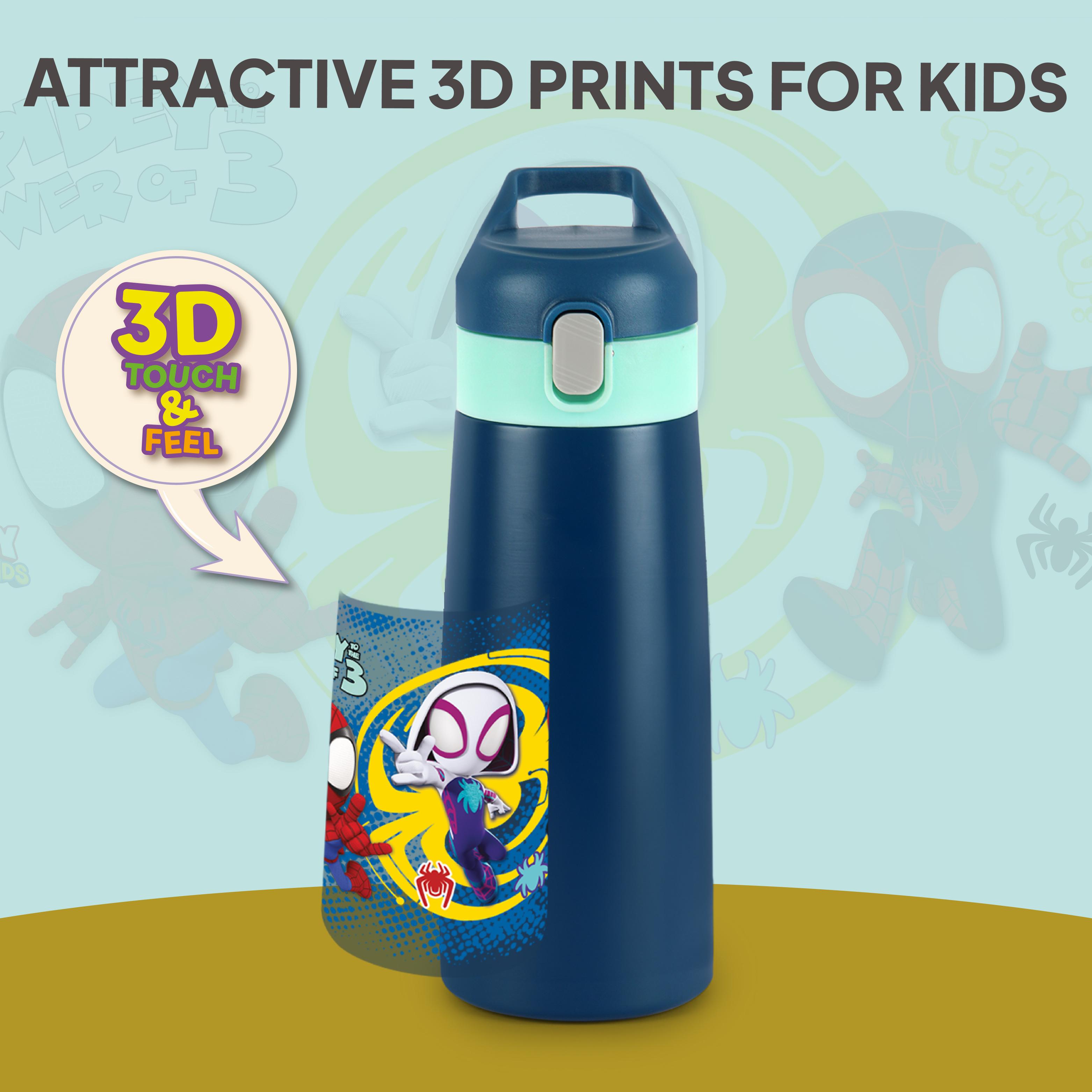 Gulp 3D Touch & Feel One Click Push Thermosteel Flask, 490 ml Web Warriors