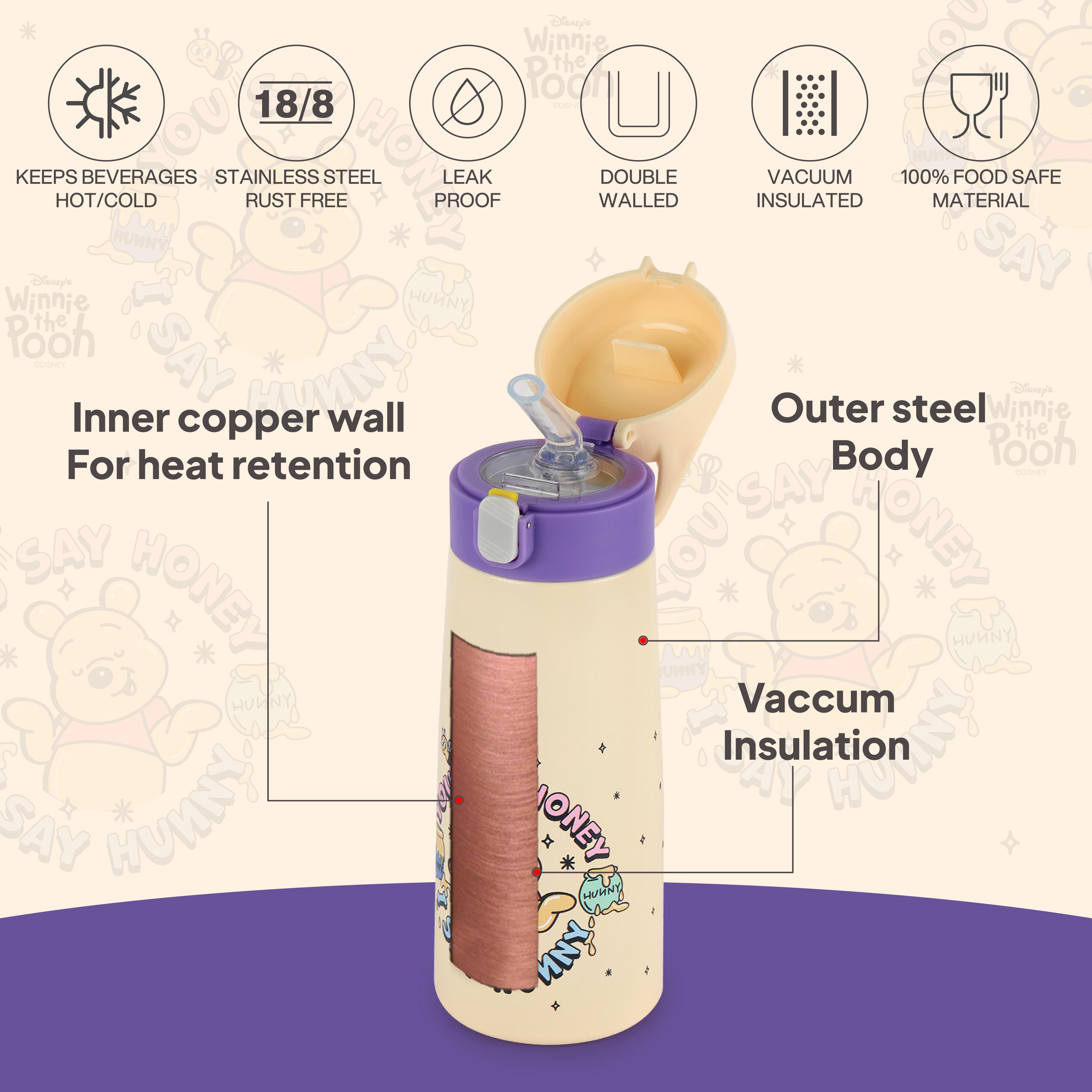 Gulp 3D Touch & Feel One Click Push Thermosteel Flask, 490 ml Hunny Bear