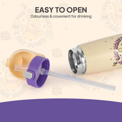 Gulp 3D Touch & Feel One Click Push Thermosteel Flask, 490 ml Hunny Bear