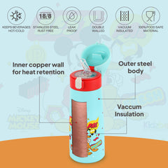 Gulp 3D Touch & Feel One Click Push Thermosteel Flask, 490 ml Best Pals