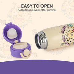 Giggle 3D Touch & Feel Sipper Thermosteel Flask, 380 ml Hunny Bear