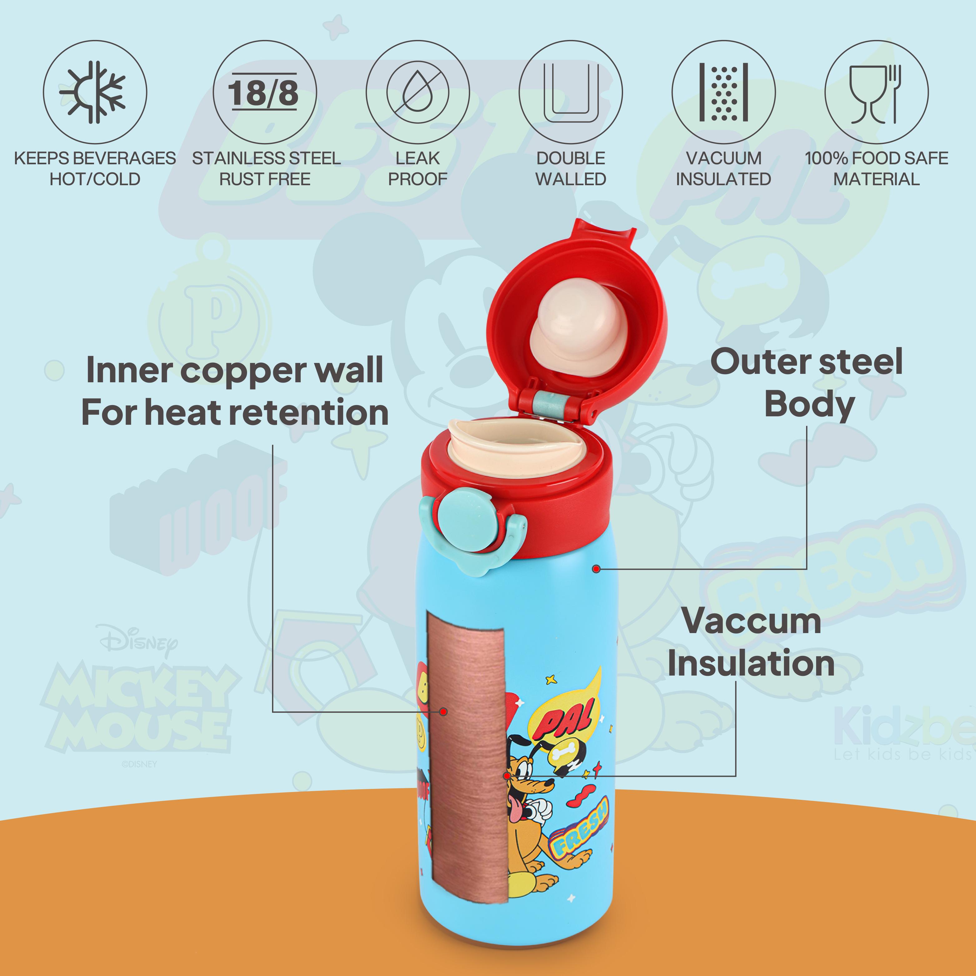 Giggle 3D Touch & Feel Sipper Thermosteel Flask, 380 ml Best Pals