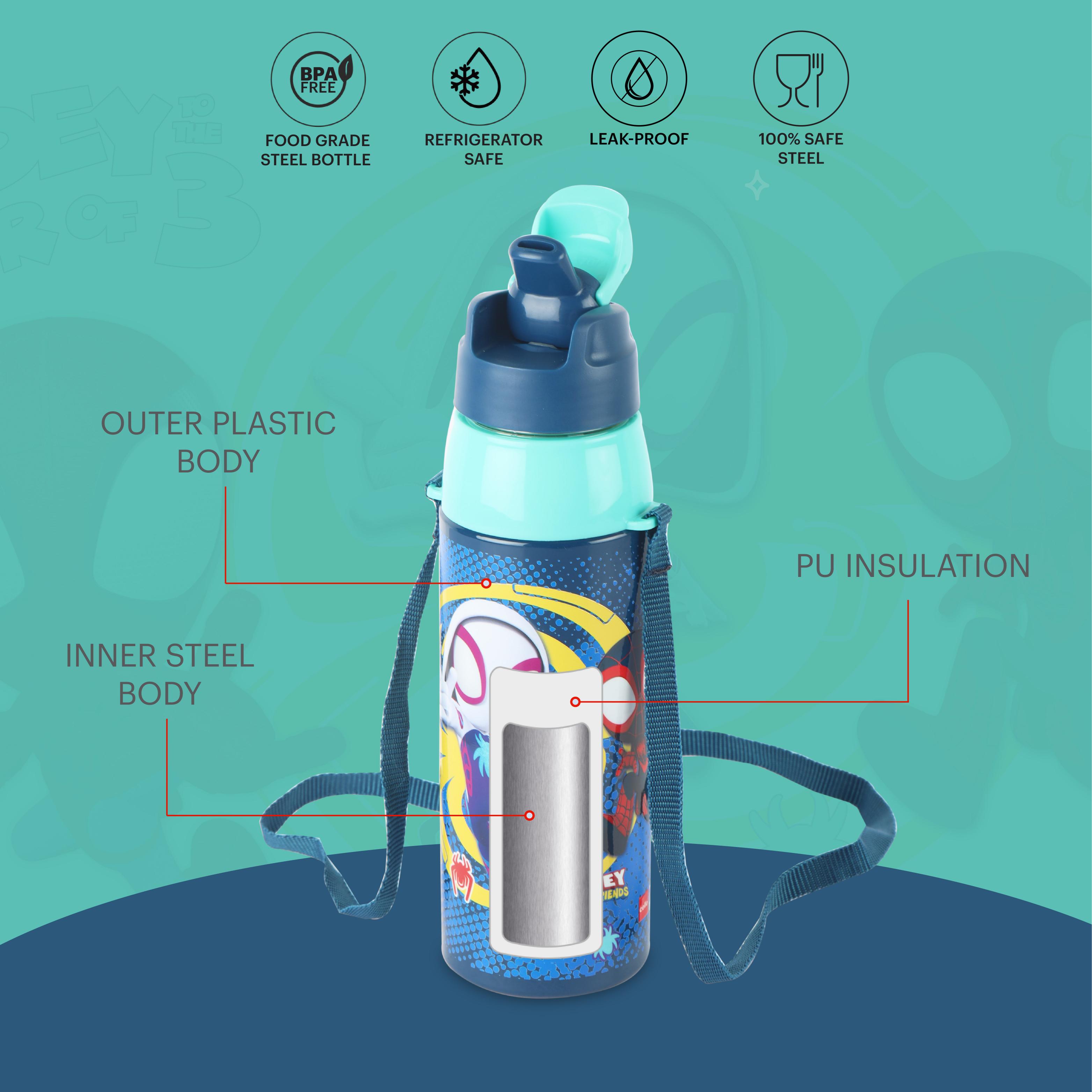Era 3D Design Insulated Kids Water Bottle, 520ml Web Warriors