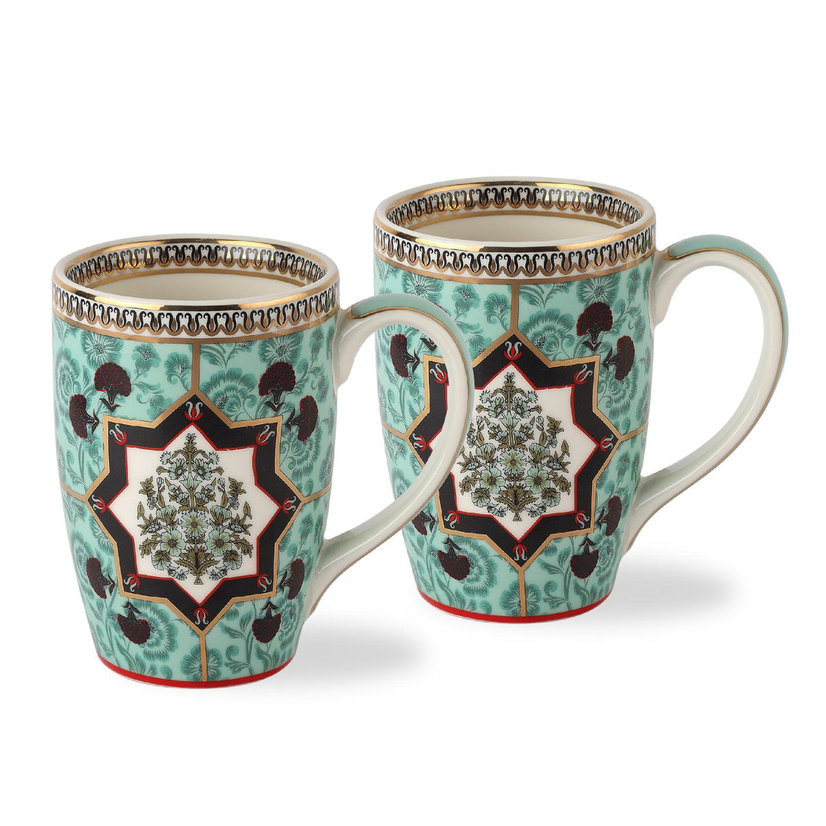Buta Green Mug, Mirage Series, Set of 2
