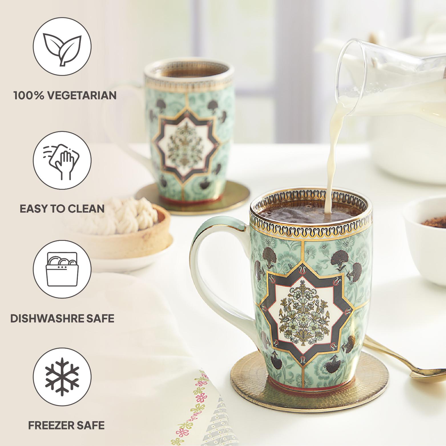 Buta Green Mug, Mirage Series, Set of 2