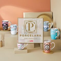 Chitrakala White Mug, Mirage Series, Set of 2