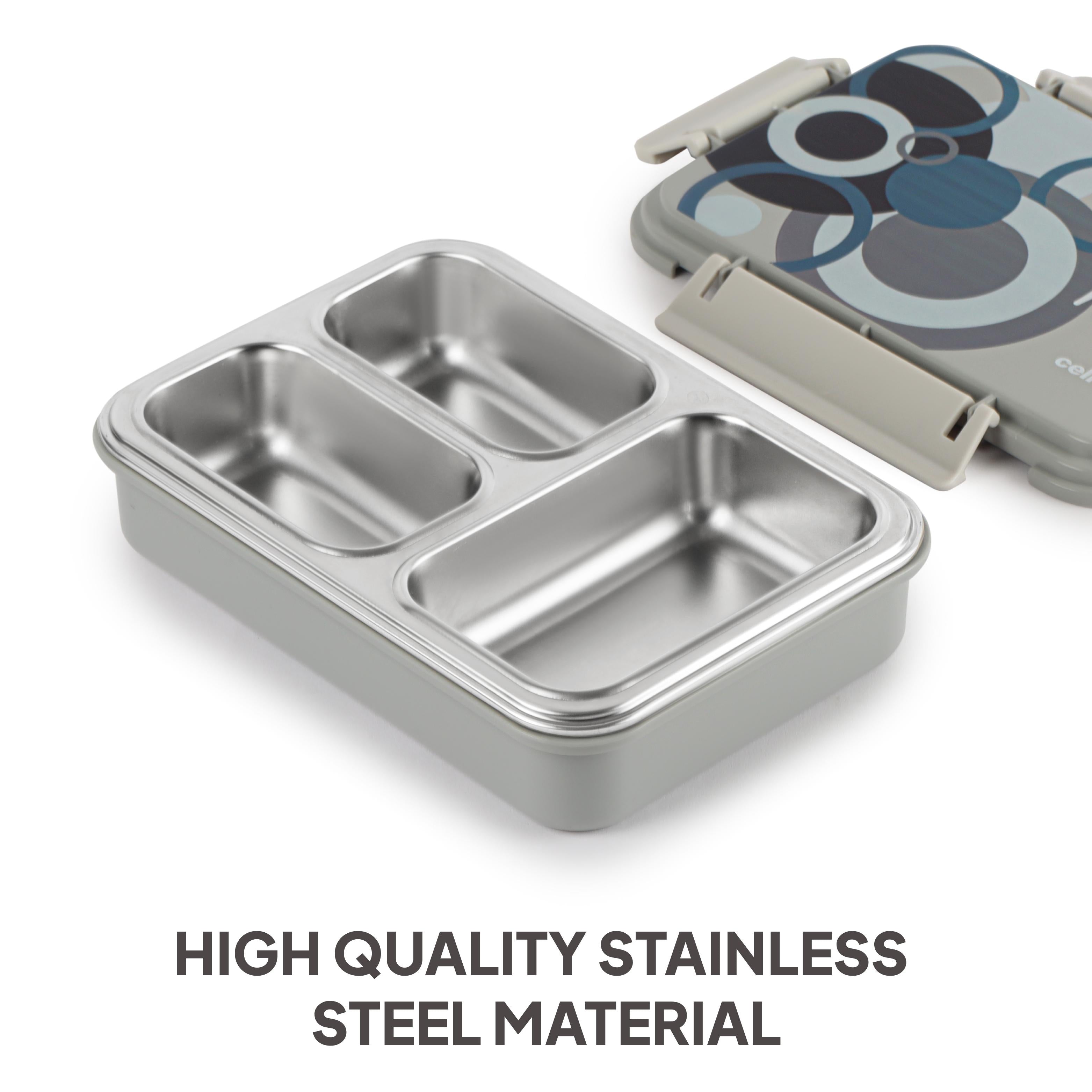 Zoom Insulated Inner Steel Lunch Box Grey