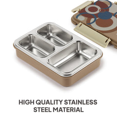 Zoom Insulated Inner Steel Lunch Box Light Brown