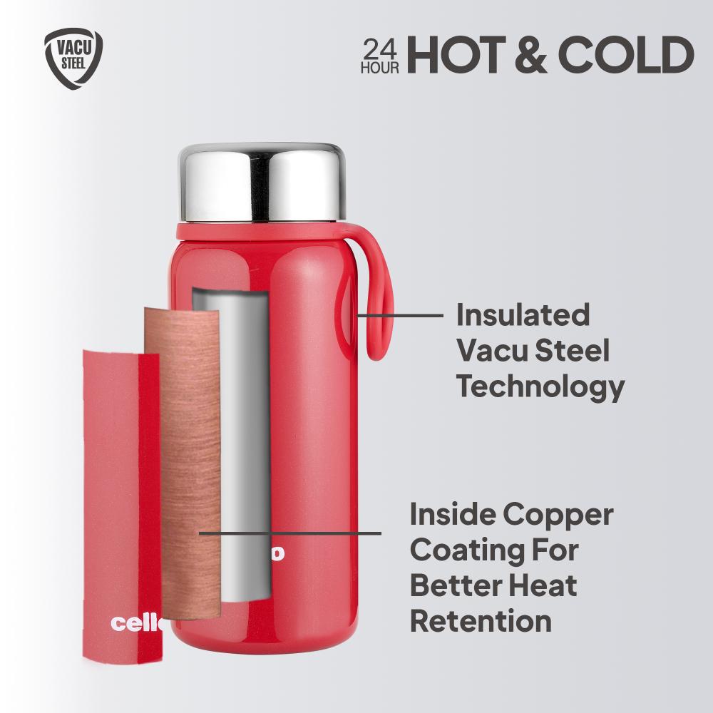 Glitz Thermosteel Red Flask, 300 ml Red