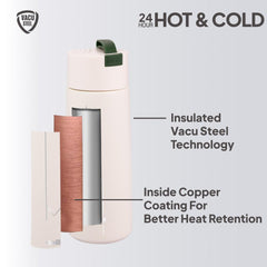 Duke Thermosteel Flask, 400 ml Creamy White