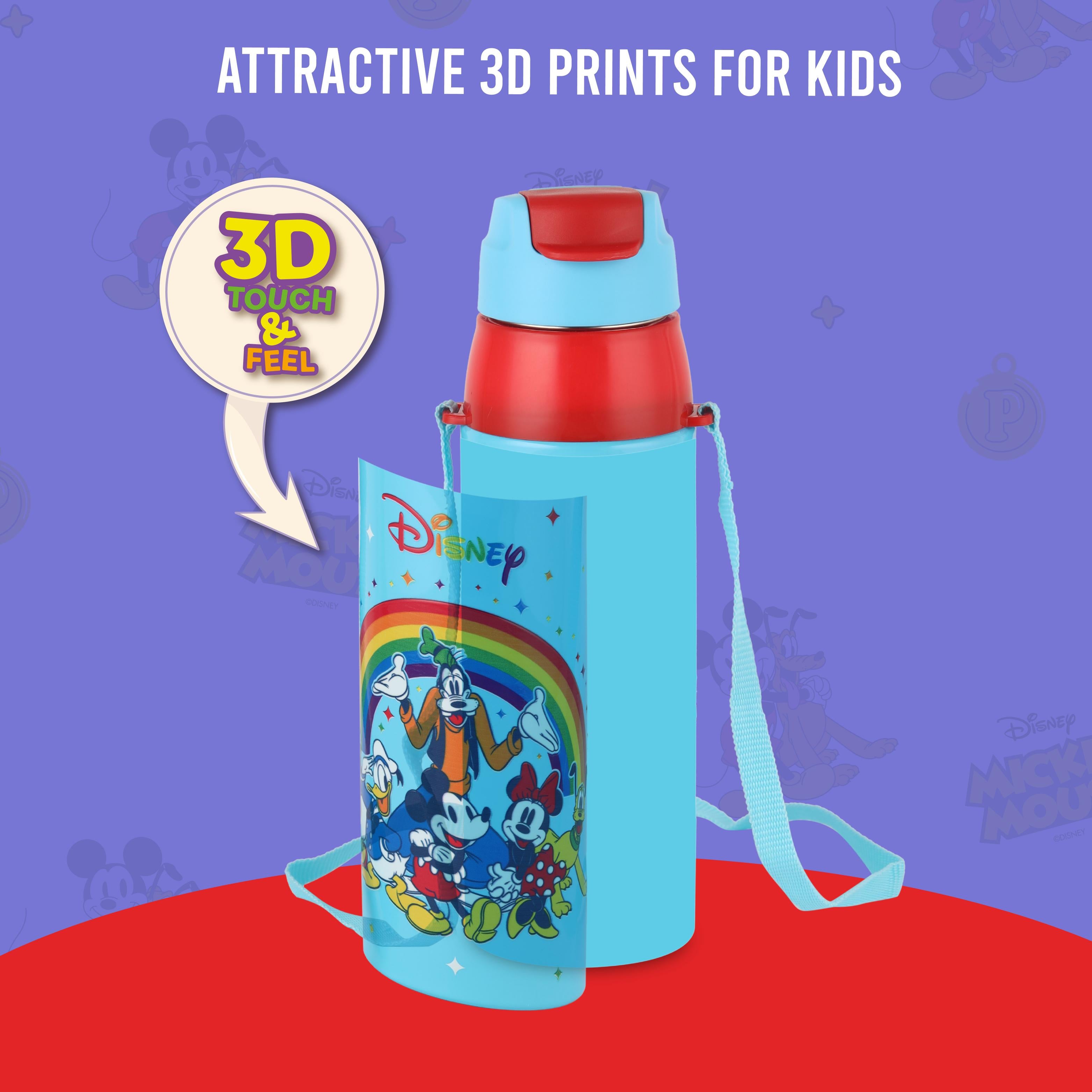 Era 3D Design Insulated Kids Water Bottle, 520ml Mickey Family