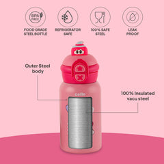 Duo Panda 500 Kids Flask, 526 ml Flamingo Pink