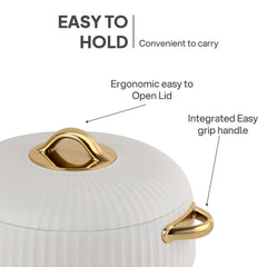 Aurum Insulated Casserole, 1500ml White / 1500ml