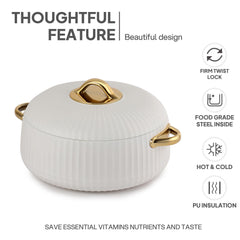 Aurum Insulated Casserole, 1500ml White / 1500ml