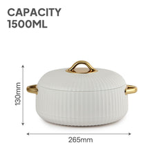 Aurum Insulated Casserole, 1500ml White / 1500ml