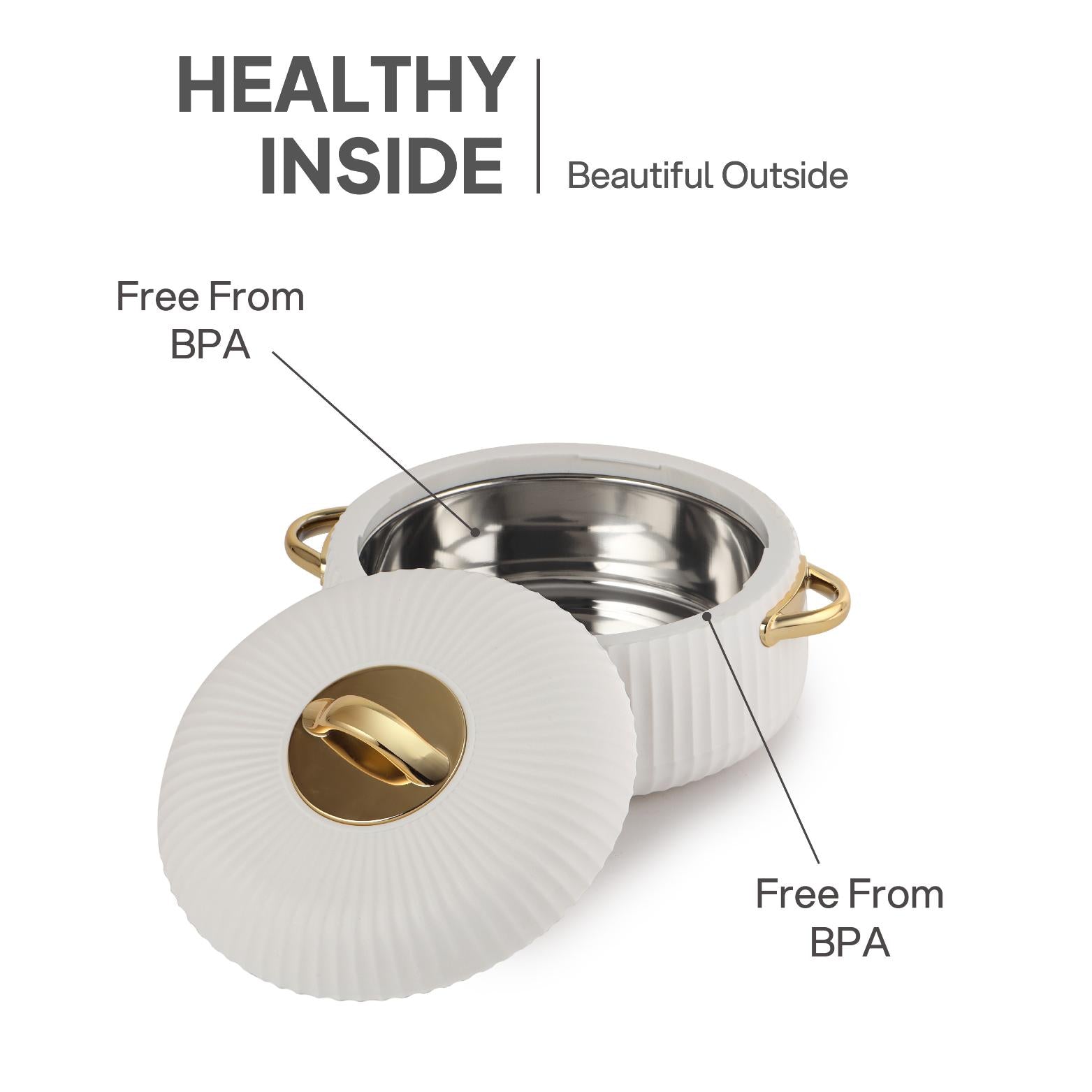 Aurum Insulated Casserole, 1500ml White / 1500ml