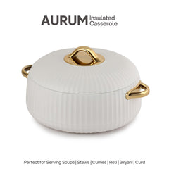 Aurum Insulated Casserole, 1500ml White / 1500ml