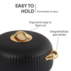 Aurum Insulated Casserole, 1500ml Black / 1500ml