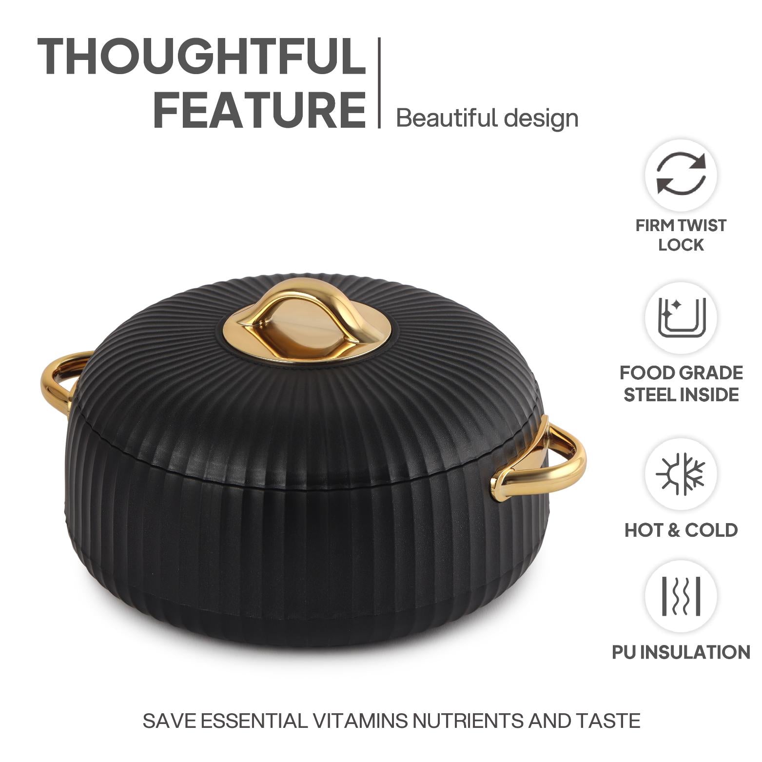 Aurum Insulated Casserole, 1500ml Black / 1500ml