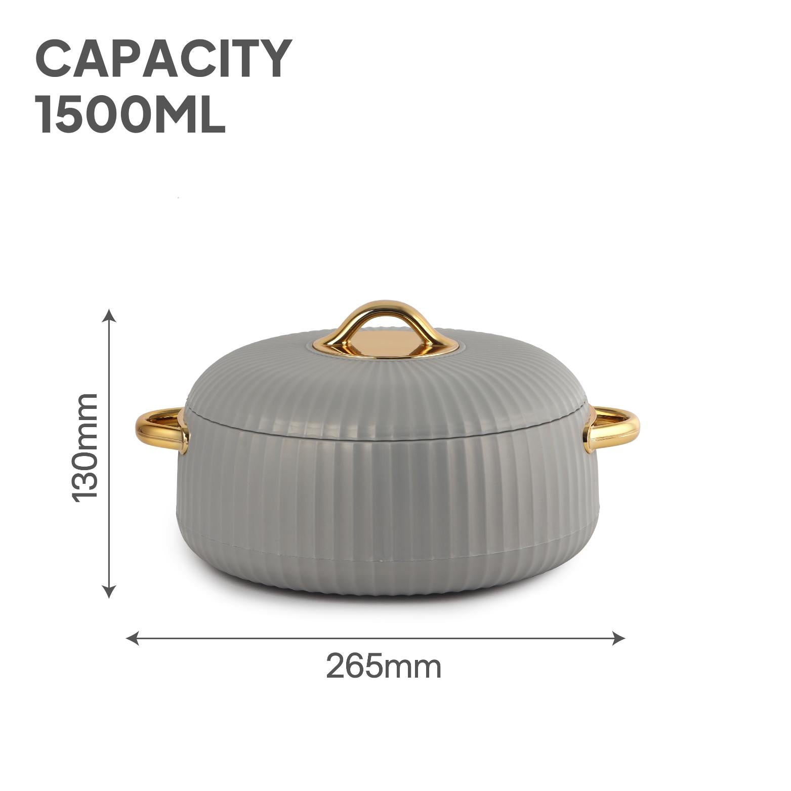 Aurum Insulated Casserole, 1500ml Grey / 1500ml